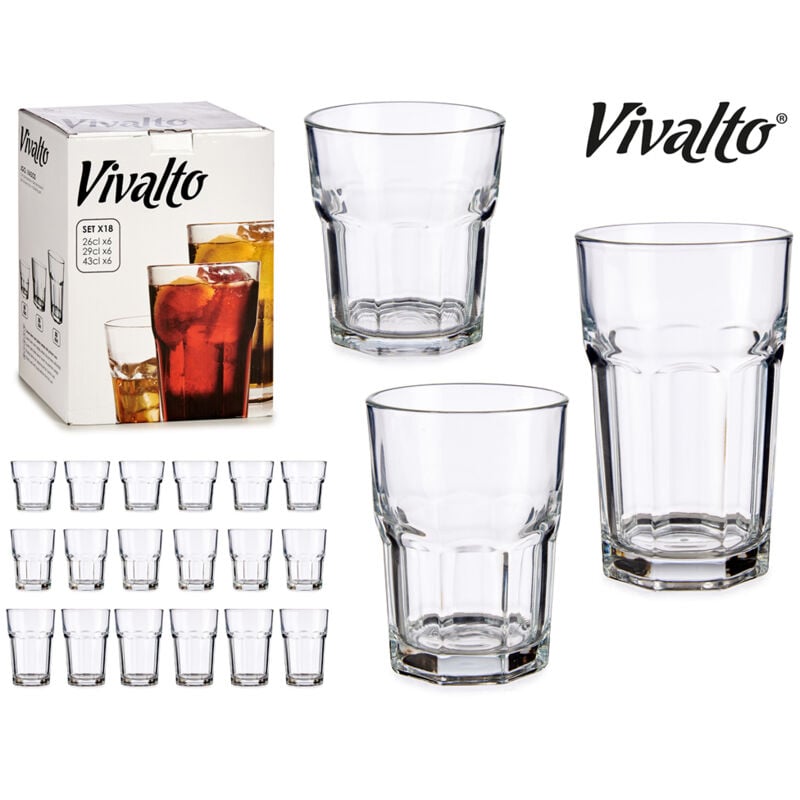 

VASOS 6x26 CL + 6x29 CL + 6x43 CL 18 PIEZAS