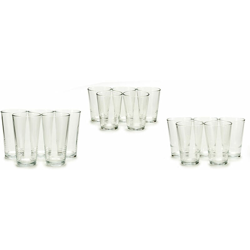 

Set de Vasos Transparente Cristal (18 Piezas) 6 x (51 cl) / 6 x (34 cl) / 6 x (23 cl) - Vivalto