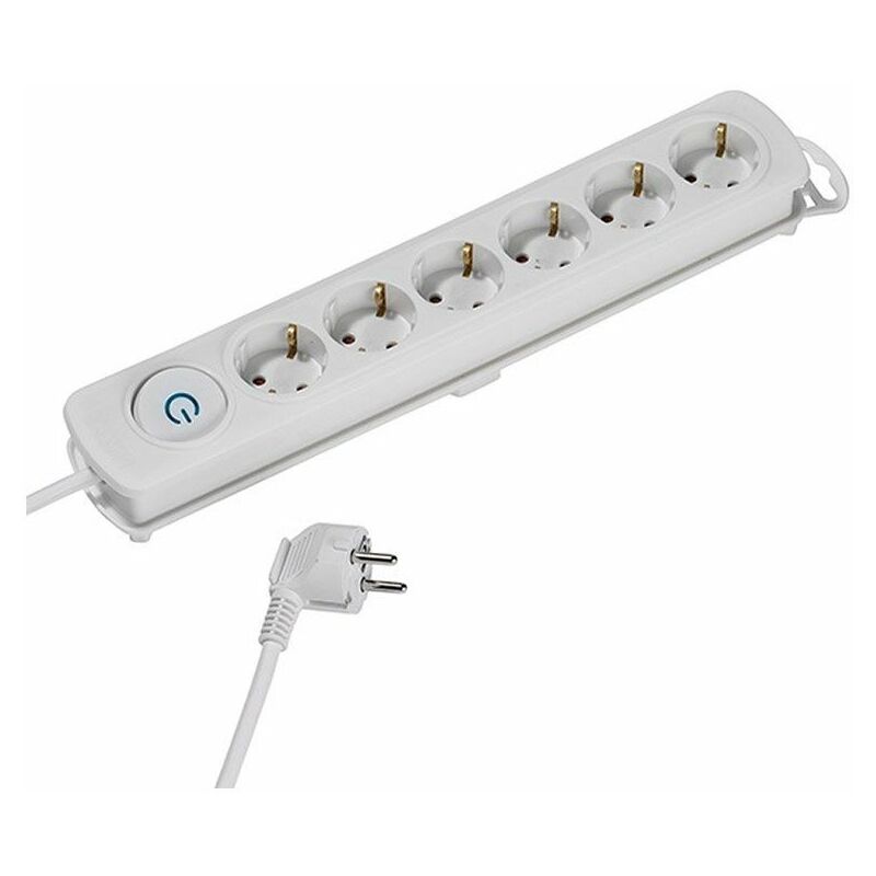 

Regleta con interruptor 37647/ 6 tomas de corriente/ blanca - Vivanco