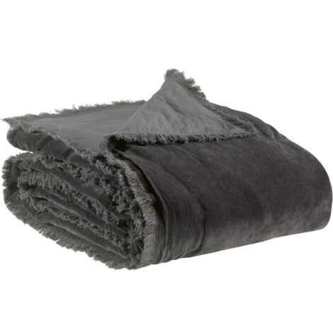 VIVARAISE - Plaid uni Fara en ombre - Housse 100% coton et garnissage 100% polyester - 135 x 200 cm