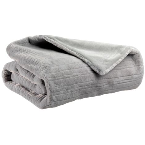 VIVARAISE - Plaid Vivaraise Artus Perle - Imitation fourrure polyester 140x180 cm