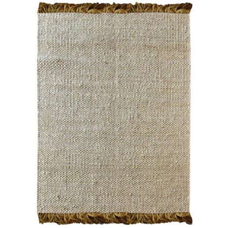 VIVARAISE - Tapis décoratif Rohns en chanvre 100% - Or - 160 x 230 cm