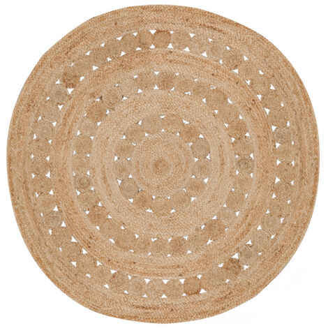 VIVARAISE - Tapis Patna Vivaraise - Tapis décoratif circulaire en jute 100% naturel, diamètre 120 cm