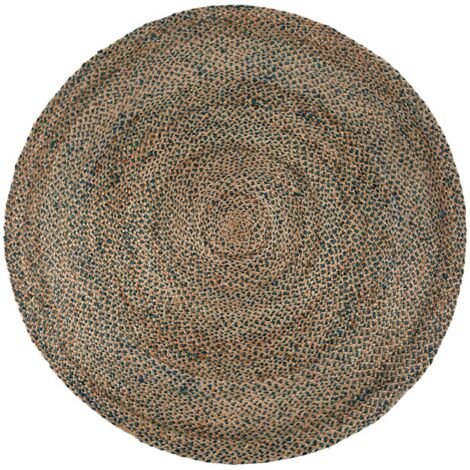 VIVARAISE - Tapis Vivaraise Elliot Riviera - Tapis rond en jute et coton, diamètre 160 cm