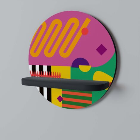 VIVID ART Rundes Regal Schwarz