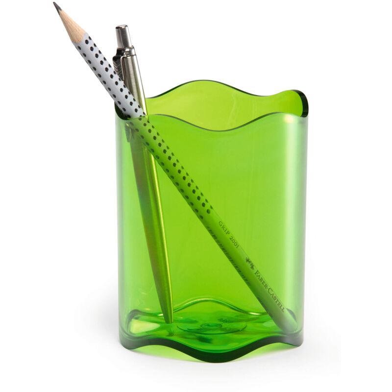 Trend Pen Pot Pencil Holder Desk Tidy Organizer Cup Clear Green - Durable