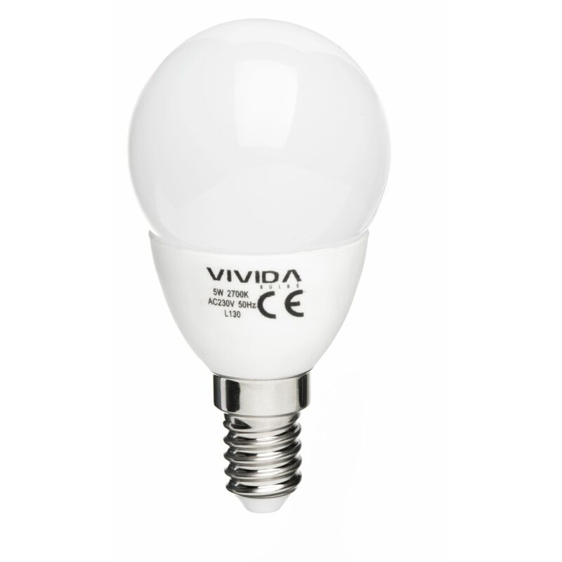 Image of Vivida - Pack da 2 lampadine E14 Sferetta LED SMD 5W 3000K (Luce Calda) 430lm