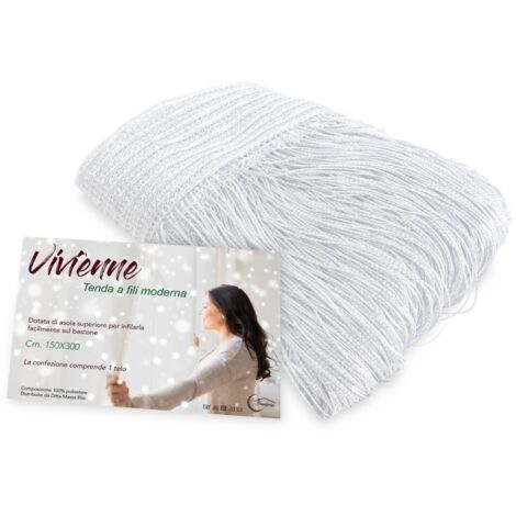 Rideau à Fils Vivienne 150x300 Cm - Uni, Porte Ou Fenêtre, 100% Polyester | Déco Et Moustiquaire