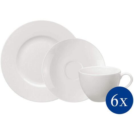vivo by Villeroy & Boch Group - Basic White Servizio di caffè 18 pz, set di base per il tavolo del caffè, porcellana Premium, bianco, lavabile in lavastoviglie