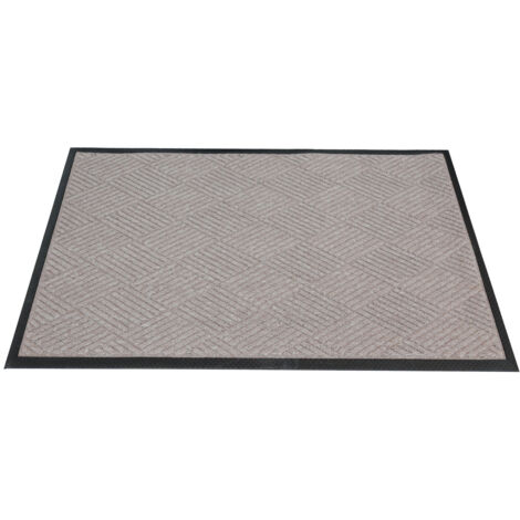 Vivol – Tapis d'entrée en polypropylène 90x150 cm – Texture diamantée pour nettoyage efficace – Antidérapant avec dos en caoutchouc – Beige