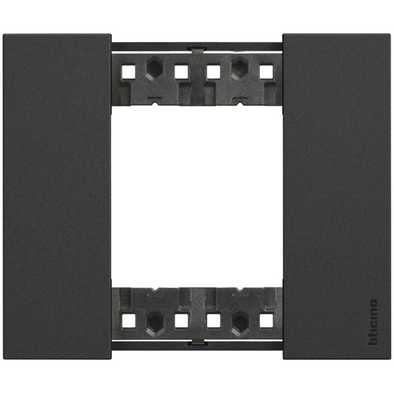 Bticino - living now plaque 2 places modules, noir KA4802KG