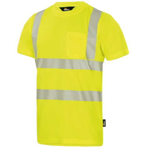 Vizwell Herren Warnschutz-T-Shirt VWTS3NY Gr. 4XL warngelb
