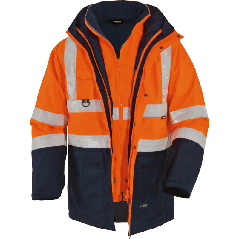 Image of Vizwell - Warnschutz Parka 5 in 1, VWJK44 Gr. 3XL orange/marine
