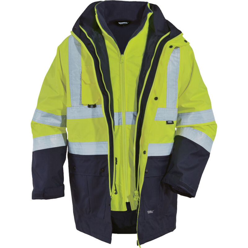 Image of Warnschutz Parka 5 in 1, VWJK44 Gr. xl gelb/marine - Vizwell