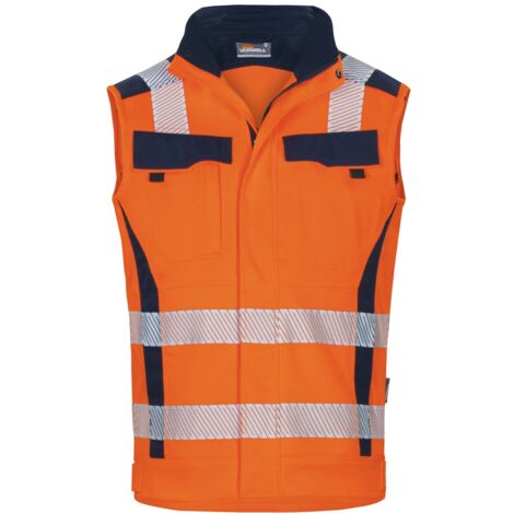 Vizwell Warn-Weste VWT189 Flex-HiVis 4XL leuchtorange/marine