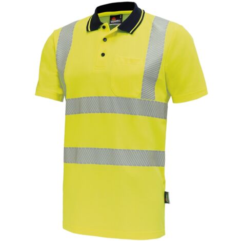 Vizwell Warnschutz Polo-Shirt VWP Gr. 3XL leuchtgelb/marine