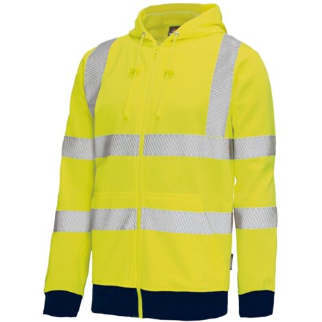 Vizwell Warnschutz-Sweatjacke VW14B Gr. 2XL leuchtgelb/marine