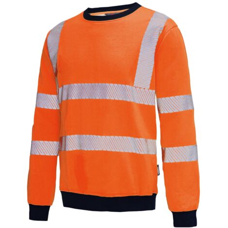 Vizwell Warnschutz-Sweatshirt VW12BO Gr. M orange