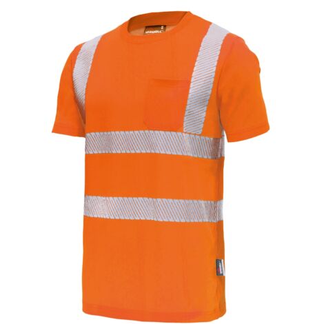 Vizwell Warnschutz-T-Shirt VWT313 Gr. 4XL leuchtorange/marine