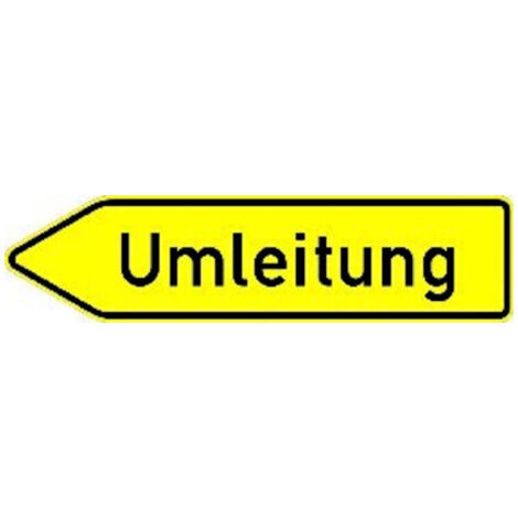 VKZ.454-10, 1250x350mm Umleitung linksweisend RAL-Gütezeichen Folie RA2