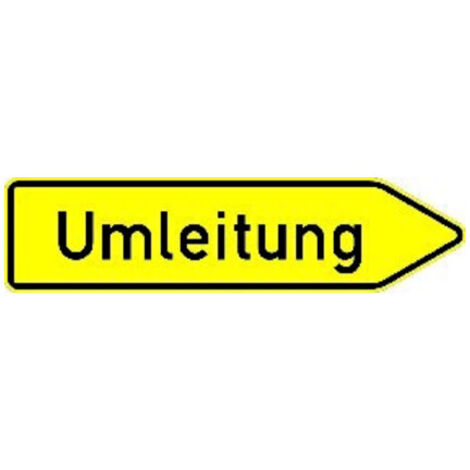 VKZ.454-20, 1250x350mm Umleitung rechtsweisend RAL-Gütezeichen Folie RA1