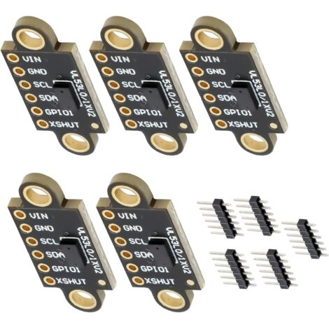 VL53L0X VL53L1X Capteur de Distance Laser, Module de capteur de Mesure de Distance de Temps de vol VL53L1X V2 Compatible I2C IIC pour Drones, Robots (5PCS)