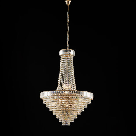 Vladimir Lustre en fer et laiton doré avec strass 11 lumières 152 d.62 BL263-11-OR