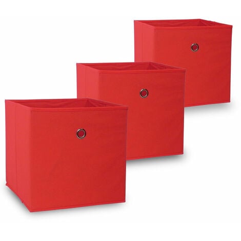 Faltbox Set 4 Boxen für Kallax Regal weiß 33x38x33cm Expedit Box mit  Metallgriff
