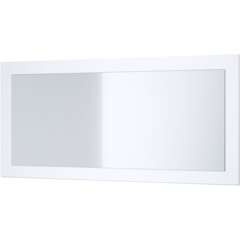 vladon - miroir mural miroir rectangulaire lima v1 89 cm pour hall vestiaire salon - blanc mat - blanc mat