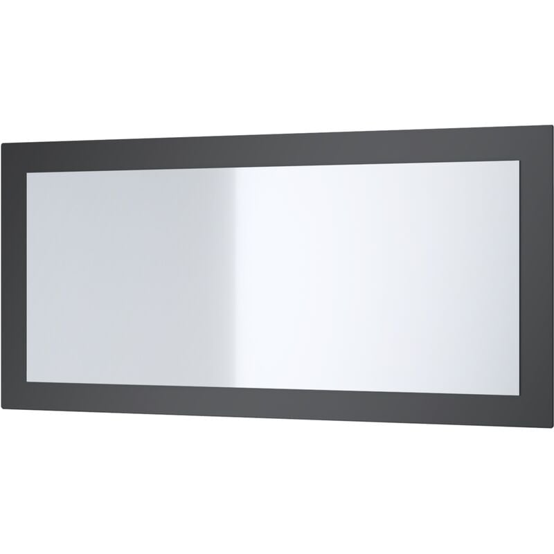 vladon - miroir mural miroir rectangulaire lima v1 89 cm pour hall vestiaire salon - noir mat - noir mat