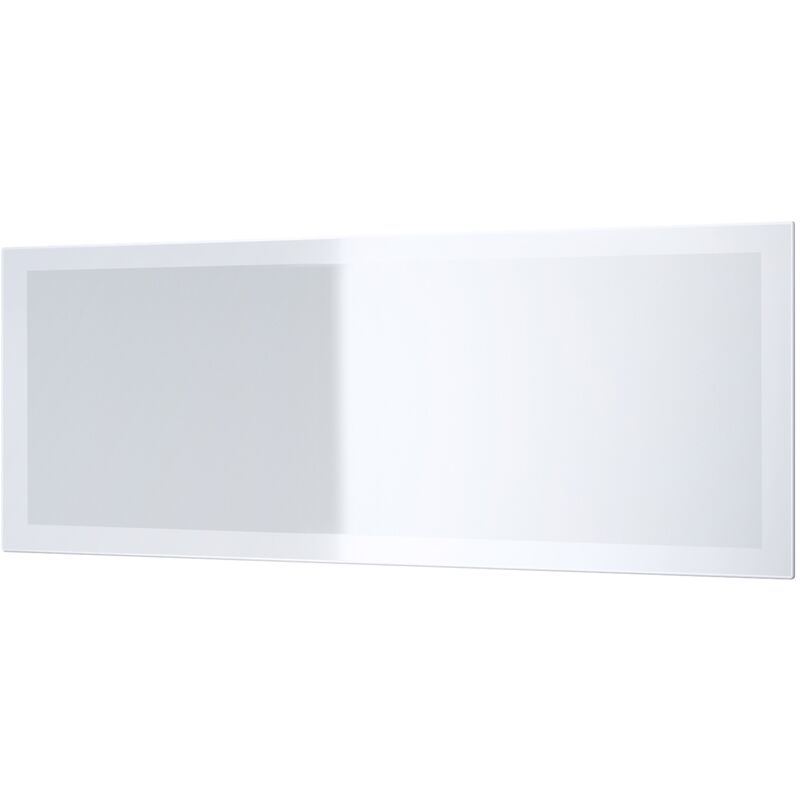 vladon - miroir mural miroir rectangulaire lima v3 139 cm pour hall vestiaire salon - blanc haute brillance - blanc haute brillance