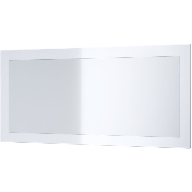 vladon - miroir mural miroir rectangulaire lima v1 89 cm pour hall vestiaire salon - blanc haute brillance - blanc haute brillance