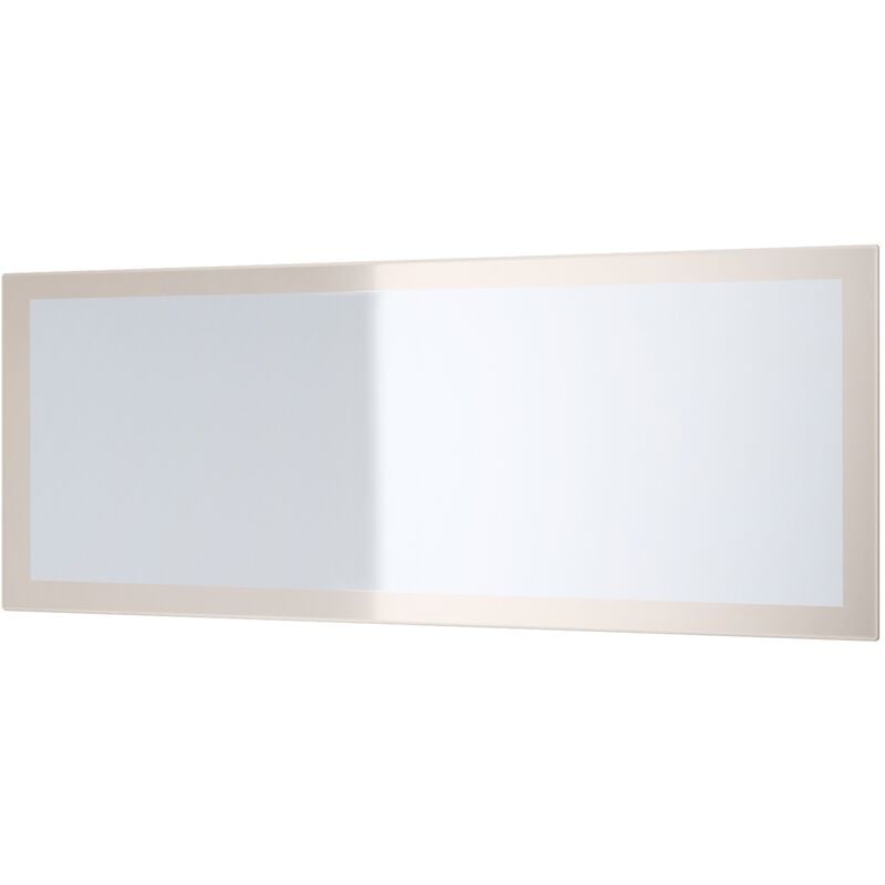 vladon - miroir mural miroir rectangulaire lima v3 139 cm pour hall vestiaire salon - gris sable haute brillance - gris sable haute brillance