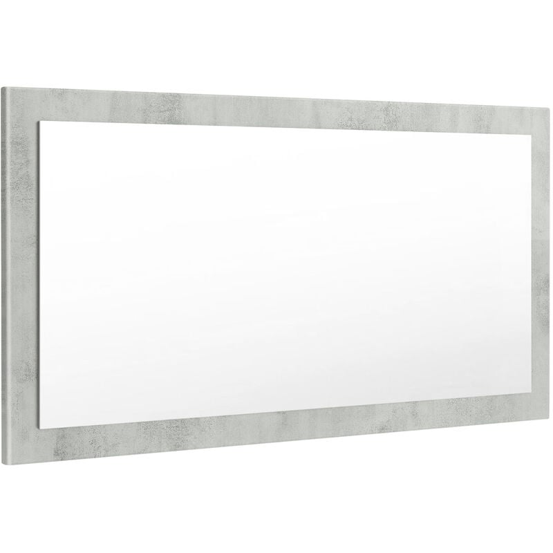 vladon miroir mural miroir rectangulaire lima v2 110 cm pour hall vestiaire salon - aspect béton oxyde - aspect béton oxyde