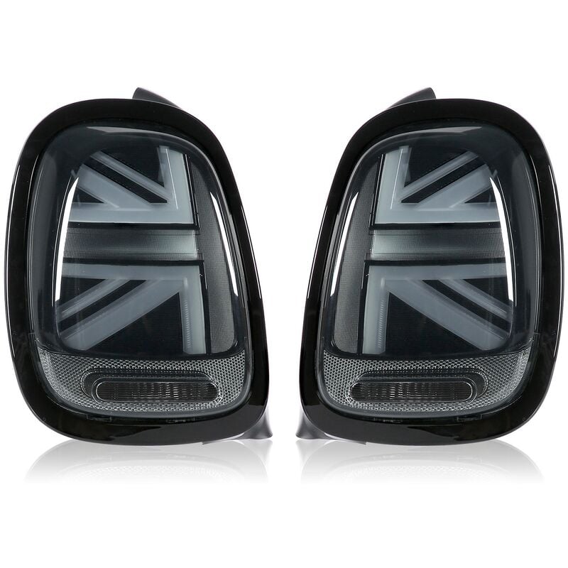 Vland Full led pour feux arrière jcw Union Jack, lentille fumée avec clignotant séquentiel, adapté F55 F56 F57 2014 – 2020 - Jeffergarden