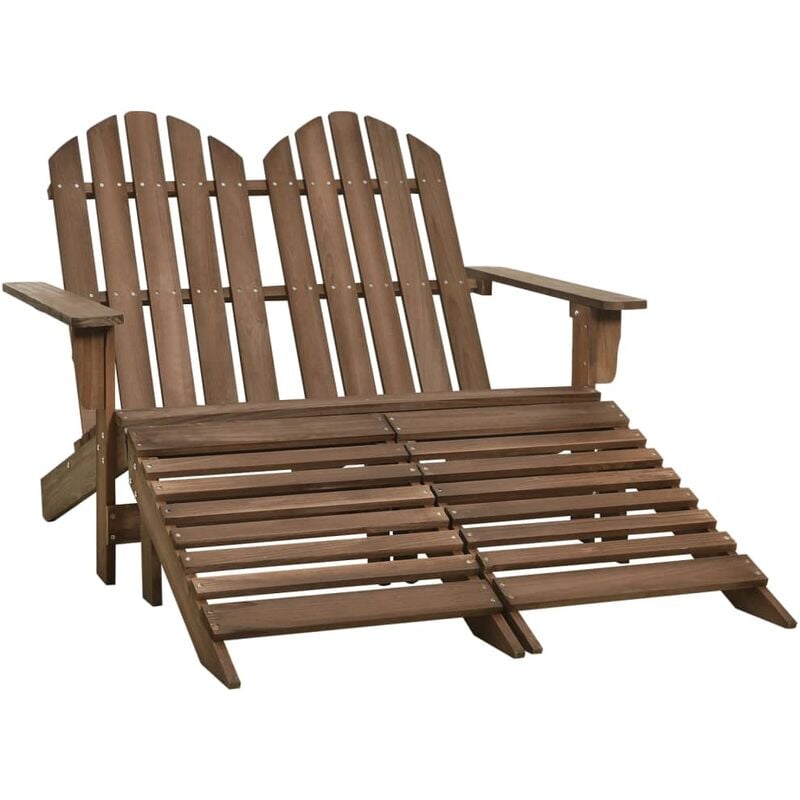 

Otomana Adirondack de jardín 2 plazas madera de abeto marrón - Marrón - Vidaxl