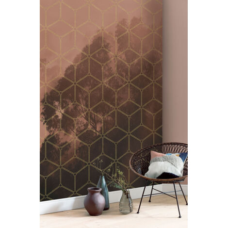 Vlies Fototapete - Golden Grid - Größe 200 x 250 cm