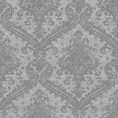 Vliestapete 420548 Tapete Barock 53 x 1005 cm Rasch Saphira Grau
