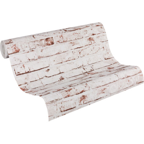 Vliestapete Beige Stein Tapete Gemustert versetzter Ansatz  Best of Wood'n Stone