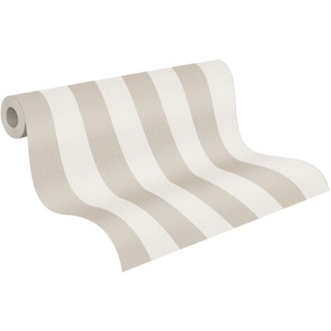 Vliestapete Beige Streifen Tapete Gemustert Ansatzfrei  New Elegance