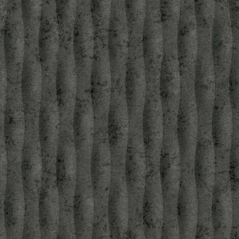 Vliestapete - Fashion for Walls 5 - Anthrazit Dunkelgrau Schwarz Streifen Wellen GMK Erismann - 1052315