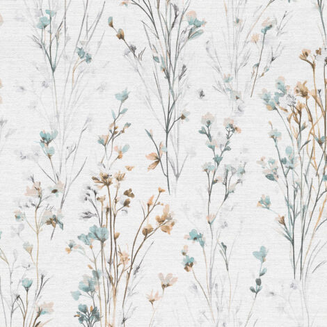 Vliestapete - Forest Dreams - Grau Blau Weiß Blumen Floral Erismann - 1056135