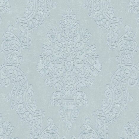 Vliestapete Grau Barock Tapete Gemustert gerader Ansatz Pure Elegance