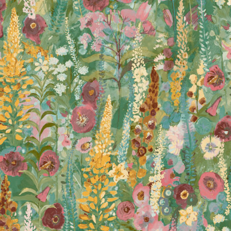 Vliestapete - Inia - Grün Braun Beige Blumen Floral Grandeco - A74601