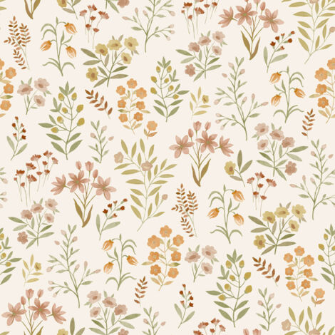 Vliestapete - Inia - Weiß Gold Creme Blumen Floral Grandeco - A80102