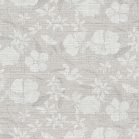 Vliestapete - La Terrasse - Hellgrau Grau Weiß Blumen Floral Erismann - 1051910
