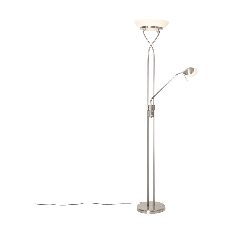 Floor Lamp Steel Incl. LED and Dimmer with Reading Lamp - Empoli