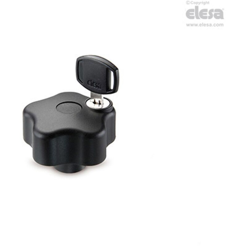 Vlsk Safety lobe knobs Technopolyme with lock Boss theaded hole with cap v - Elesa