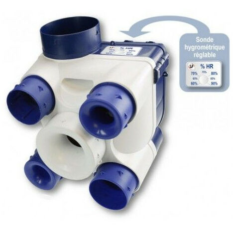 VMC à sondes thermo-hygrométriques pour l'habitat pavillonnaire jusqu'à 4 Sanit. (603110)
