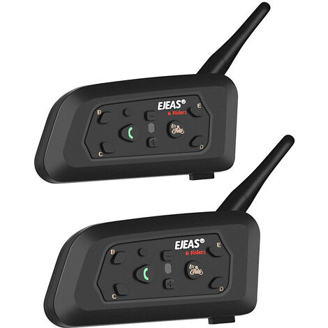 VNETPHONE V6-1200 casque de moto BT interphone casque en temps réel BT interphone CSR puce IP65 étanche niveau noir 2 pièces